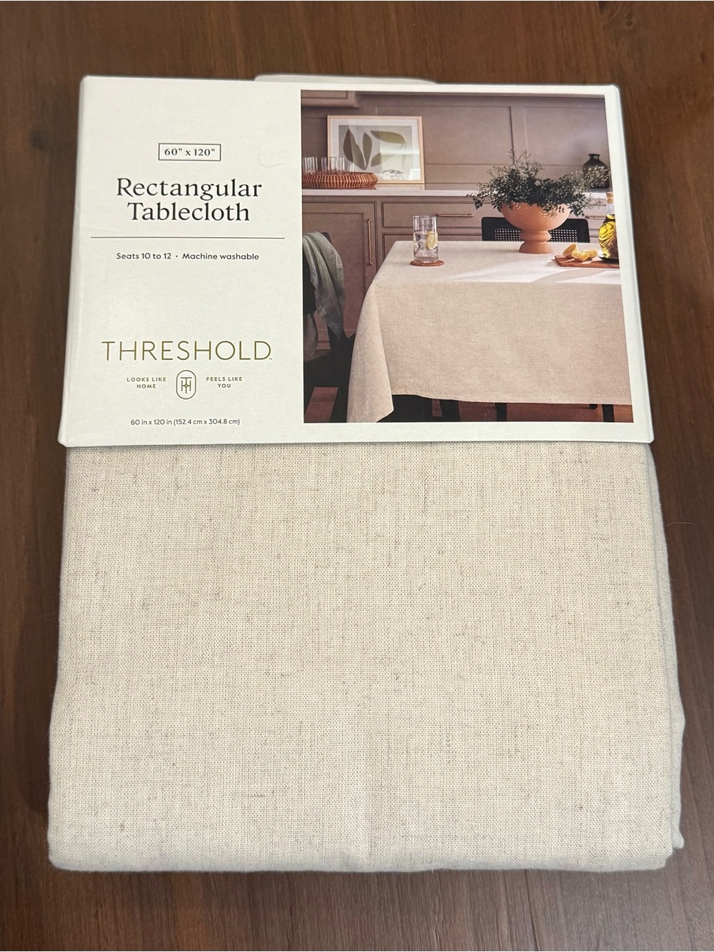 Threshold Linen Blend Oblong Tablecloth 60” x 120” NWT